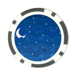 Sky Night Moon Clouds Crescent Poker Chip Card Guard by Proyonanggan