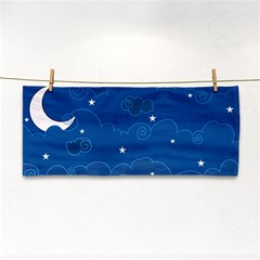 Sky Night Moon Clouds Crescent Hand Towel by Proyonanggan