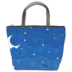 Sky Night Moon Clouds Crescent Bucket Bag by Proyonanggan