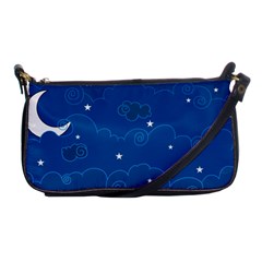 Sky Night Moon Clouds Crescent Shoulder Clutch Bag by Proyonanggan