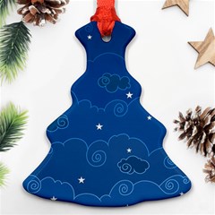 Sky Night Moon Clouds Crescent Christmas Tree Ornament (two Sides) by Proyonanggan