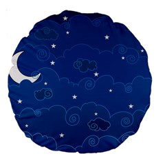 Sky Night Moon Clouds Crescent Large 18  Premium Round Cushions by Proyonanggan