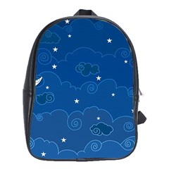 Sky Night Moon Clouds Crescent School Bag (xl) by Proyonanggan