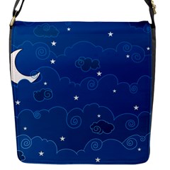 Sky Night Moon Clouds Crescent Flap Closure Messenger Bag (s) by Proyonanggan