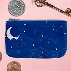 Sky Night Moon Clouds Crescent Large Coin Purse by Proyonanggan