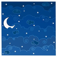 Sky Night Moon Clouds Crescent Wooden Puzzle Square by Proyonanggan