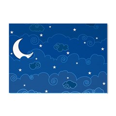 Sky Night Moon Clouds Crescent Crystal Sticker (a4) by Proyonanggan