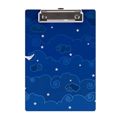 Sky Night Moon Clouds Crescent A5 Acrylic Clipboard by Proyonanggan