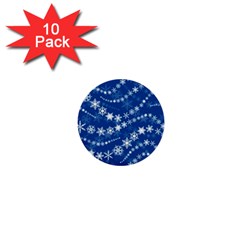 Snowflakes Winter Background 1  Mini Buttons (10 Pack)  by Proyonanggan