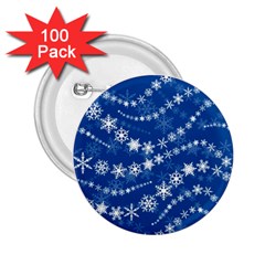 Snowflakes Winter Background 2 25  Buttons (100 Pack) 