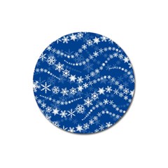 Snowflakes Winter Background Magnet 3  (round) by Proyonanggan