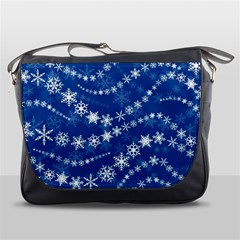 Snowflakes Winter Background Messenger Bag by Proyonanggan