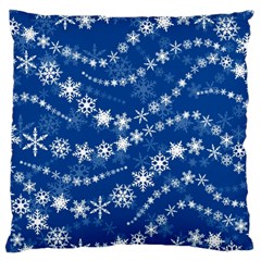 Snowflakes Winter Background Large Cushion Case (two Sides) by Proyonanggan