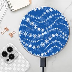 Snowflakes Winter Background Wireless Fast Charger(white) by Proyonanggan