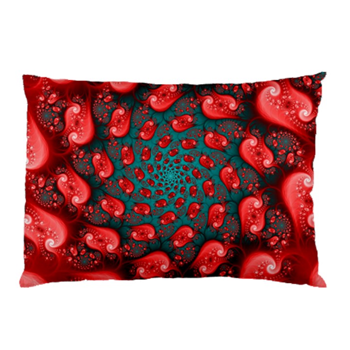 Fractal Red Spiral Abstract Art Pillow Case