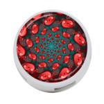 Fractal Red Spiral Abstract Art 4-Port USB Hub (One Side) Front