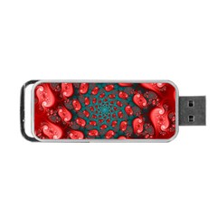 Fractal Red Spiral Abstract Art Portable Usb Flash (one Side) by Proyonanggan