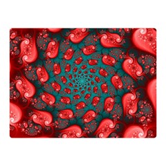 Fractal Red Spiral Abstract Art Two Sides Premium Plush Fleece Blanket (mini)