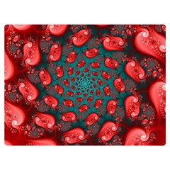 Fractal Red Spiral Abstract Art Premium Plush Fleece Blanket (Extra Small)