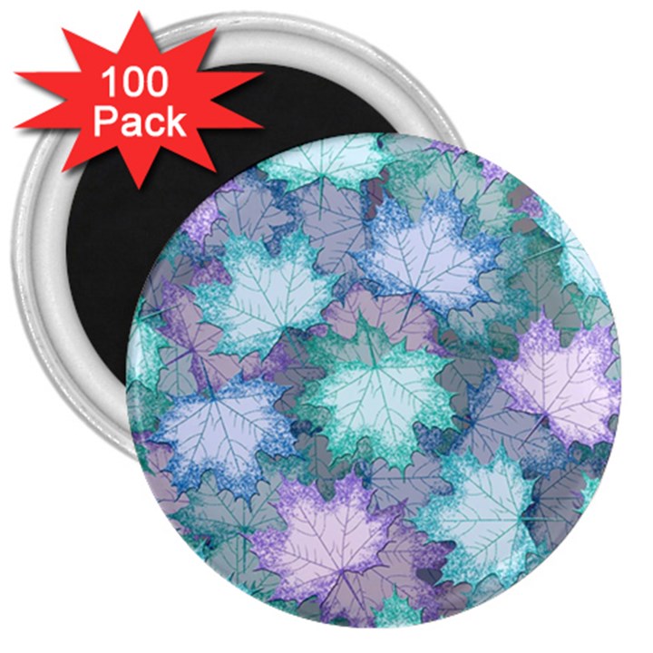 Leaves Glitter Background Winter 3  Magnets (100 pack)