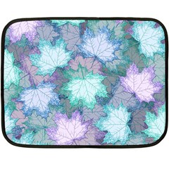 Leaves Glitter Background Winter Fleece Blanket (mini) by Proyonanggan