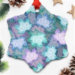 Leaves Glitter Background Winter Ornament (Snowflake) Front