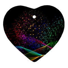 Particles Waves Line Multicoloured Ornament (heart)