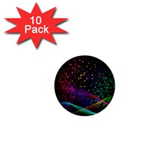 Particles Waves Line Multicoloured 1  Mini Buttons (10 Pack)  by Proyonanggan