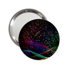 Particles Waves Line Multicoloured 2 25  Handbag Mirrors by Proyonanggan