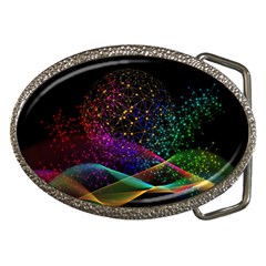 Particles Waves Line Multicoloured Belt Buckles by Proyonanggan