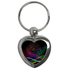 Particles Waves Line Multicoloured Key Chain (heart) by Proyonanggan