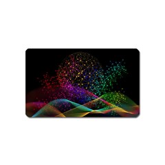 Particles Waves Line Multicoloured Magnet (name Card) by Proyonanggan