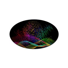 Particles Waves Line Multicoloured Sticker Oval (100 Pack) by Proyonanggan