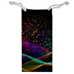 Particles Waves Line Multicoloured Jewelry Bag by Proyonanggan