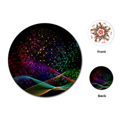 Particles Waves Line Multicoloured Playing Cards Single Design (round) by Proyonanggan