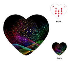 Particles Waves Line Multicoloured Playing Cards Single Design (heart)