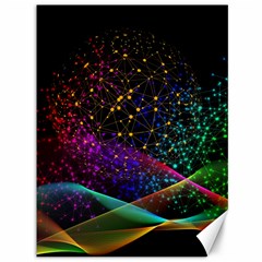 Particles Waves Line Multicoloured Canvas 36  X 48  by Proyonanggan