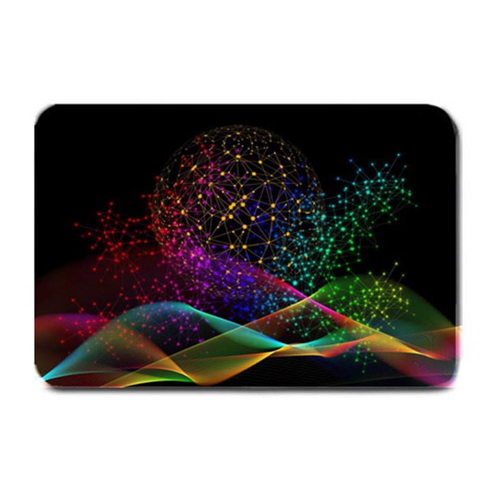 Particles Waves Line Multicoloured Plate Mats