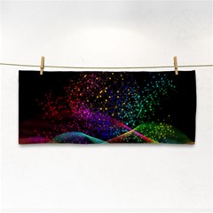 Particles Waves Line Multicoloured Hand Towel by Proyonanggan