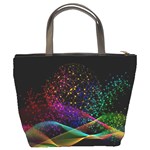 Particles Waves Line Multicoloured Bucket Bag Back