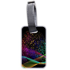 Particles Waves Line Multicoloured Luggage Tag (two Sides) by Proyonanggan