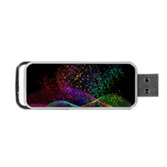 Particles Waves Line Multicoloured Portable Usb Flash (one Side) by Proyonanggan