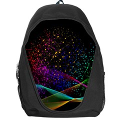 Particles Waves Line Multicoloured Backpack Bag by Proyonanggan