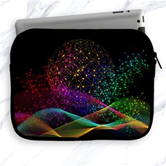 Particles Waves Line Multicoloured Apple Ipad 2/3/4 Zipper Cases by Proyonanggan