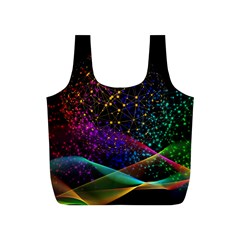 Particles Waves Line Multicoloured Full Print Recycle Bag (s) by Proyonanggan