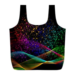 Particles Waves Line Multicoloured Full Print Recycle Bag (l) by Proyonanggan