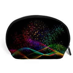 Particles Waves Line Multicoloured Accessory Pouch (large) by Proyonanggan