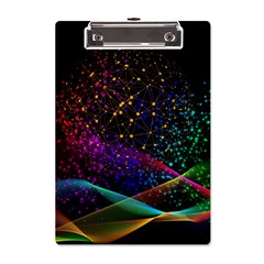 Particles Waves Line Multicoloured A5 Acrylic Clipboard by Proyonanggan