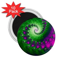 Fractal Spiral Purple Art Green Art 2 25  Magnets (10 Pack)  by Proyonanggan