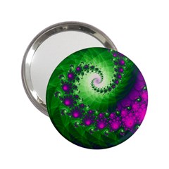 Fractal Spiral Purple Art Green Art 2 25  Handbag Mirrors by Proyonanggan